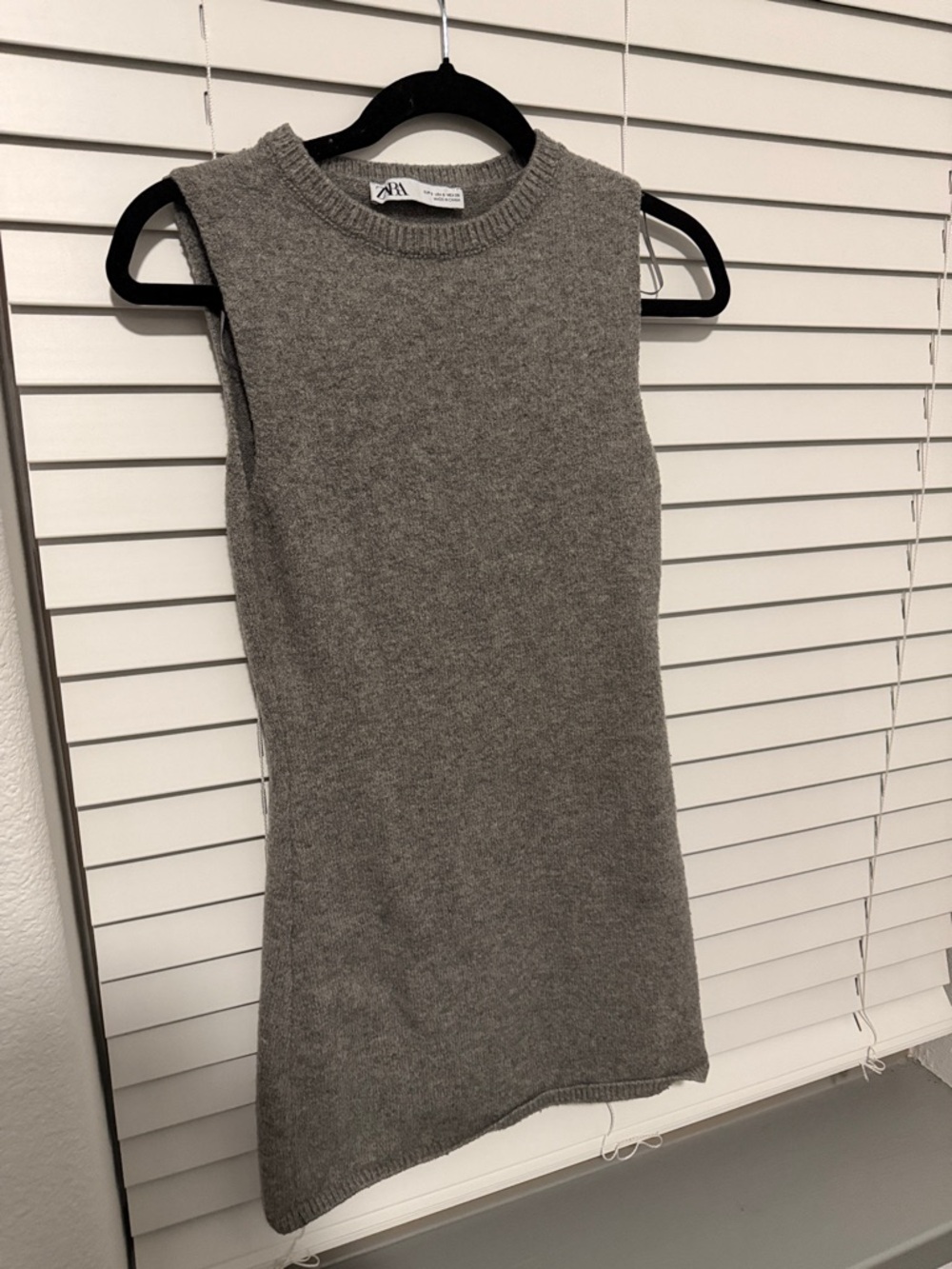 Zara Gray Knit Crewneck Sweater Dress